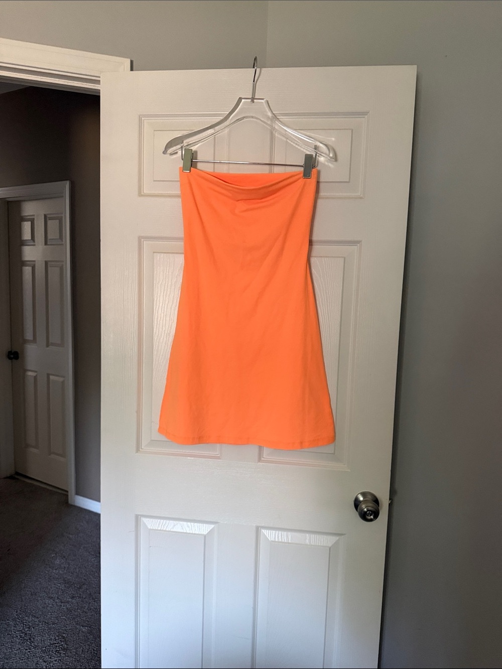 Susana Monaco Strapless Bright Orange Mini Dress